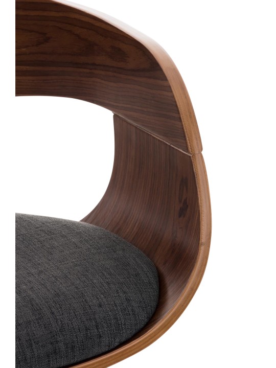 Banqueta alta Kingston C tecido, nogueira/cinza escuro