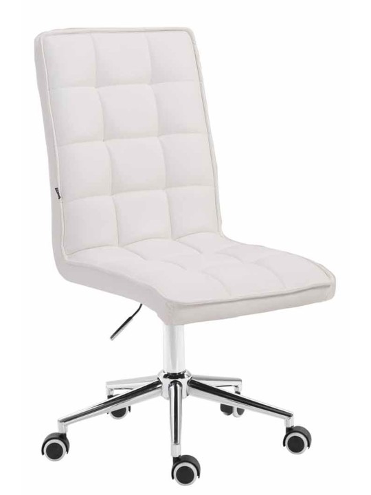 Banqueta de trabalho Pequim V2 couro artificial, branco