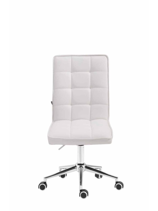 Banqueta de trabalho Pequim V2 couro artificial, branco