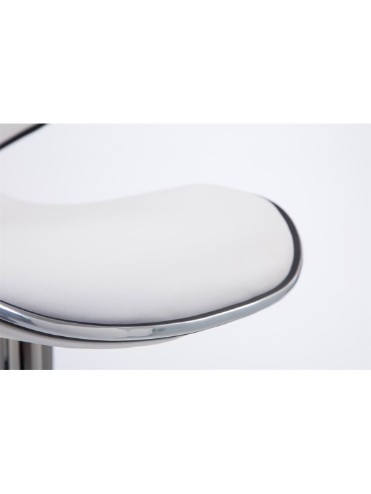 Conjunto de 2 bancos altos Las Vegas V2 em pele sintética cromada, branco Conjunto de 2 bancos altos Las Vegas V2 em pele sintética cromada, branco