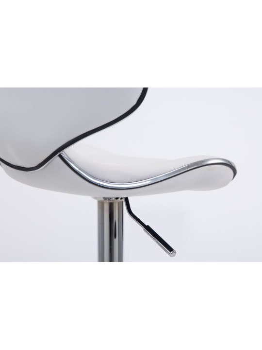 Conjunto de 2 bancos altos Las Vegas V2 em pele sintética cromada, branco Conjunto de 2 bancos altos Las Vegas V2 em pele sintética cromada, branco