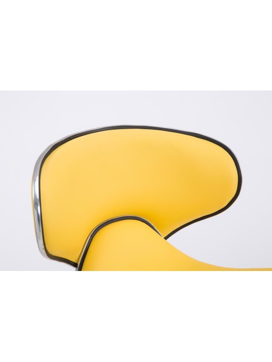 Conjunto de 2 bancos altos Las Vegas V2 em pele sintética cromada, amarelo