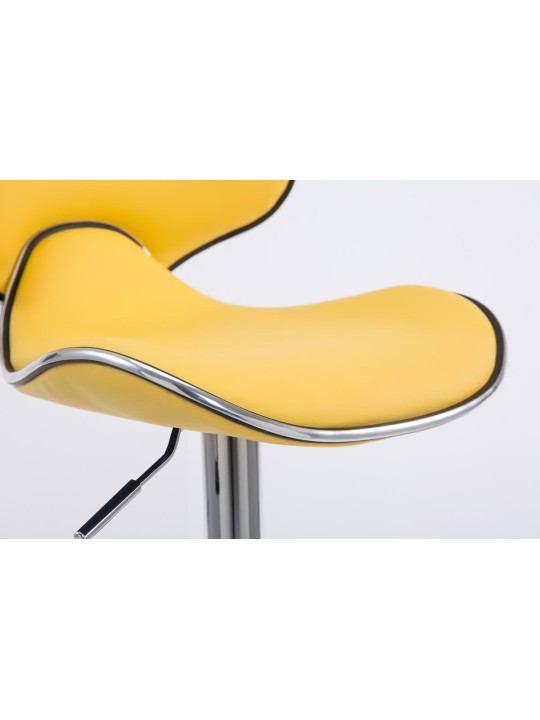 Conjunto de 2 bancos altos Las Vegas V2 em pele sintética cromada, amarelo