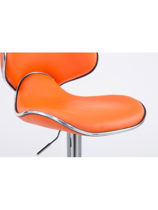 Conjunto de 2 bancos altos Las Vegas V2 em pele sintética cromada, laranja