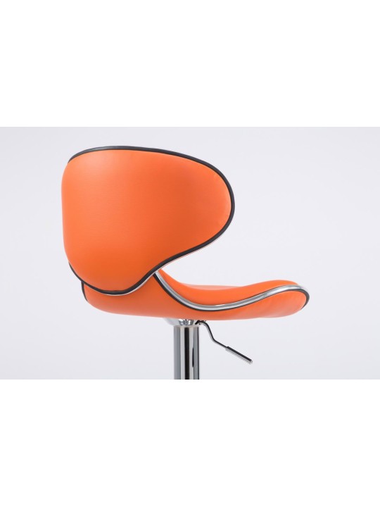 Conjunto de 2 bancos altos Las Vegas V2 em pele sintética cromada, laranja