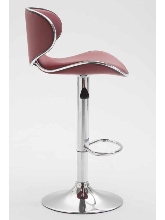 Conjunto de 2 bancos altos Las Vegas V2 em pele sintética cromada, bordô Conjunto de 2 bancos altos Las Vegas V2 em pele sintética cromada, bordô