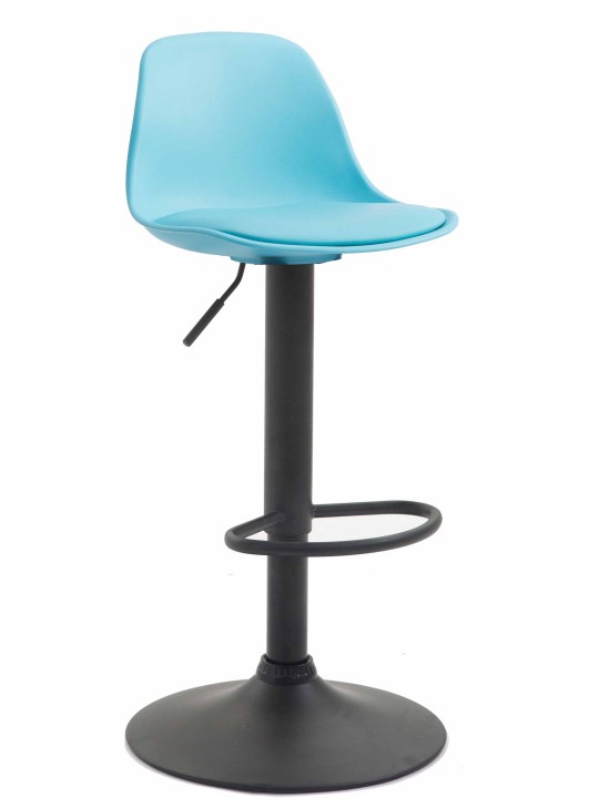Banqueta alta Kiel couro sintético, azul