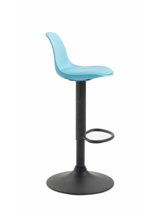 Banqueta alta Kiel couro sintético, azul