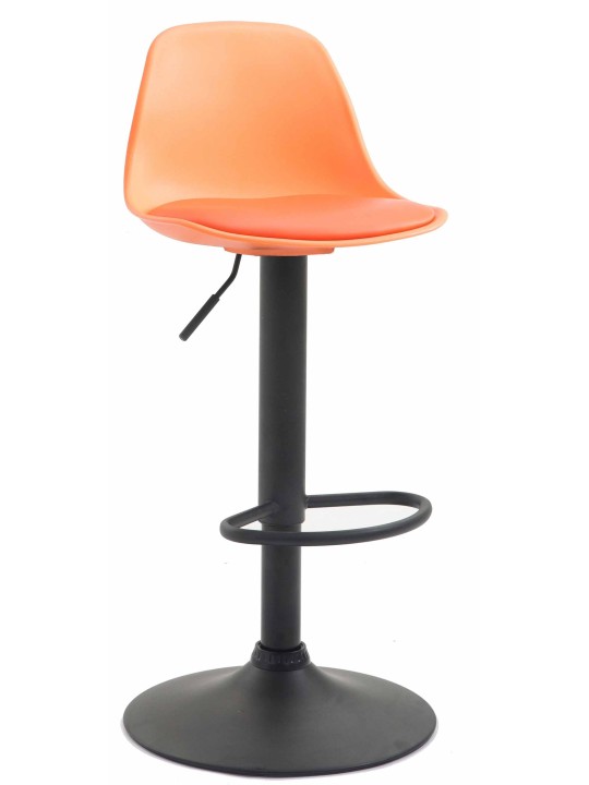 Banqueta alta Kiel couro sintético, laranja