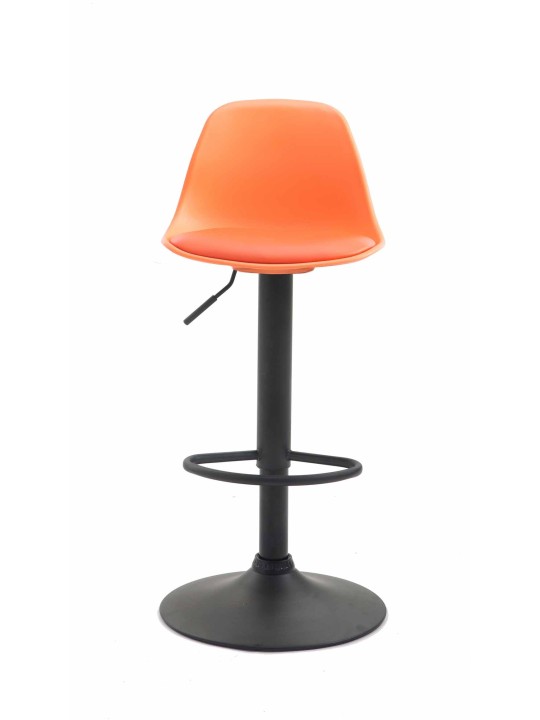 Banqueta alta Kiel couro sintético, laranja
