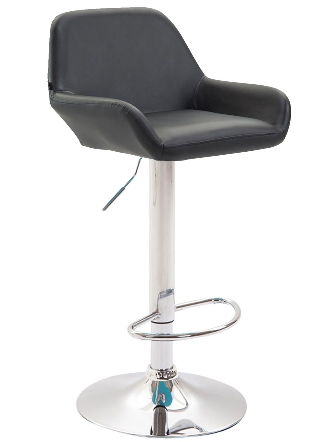 Banqueta alta Braga couro sintético cromado, preto