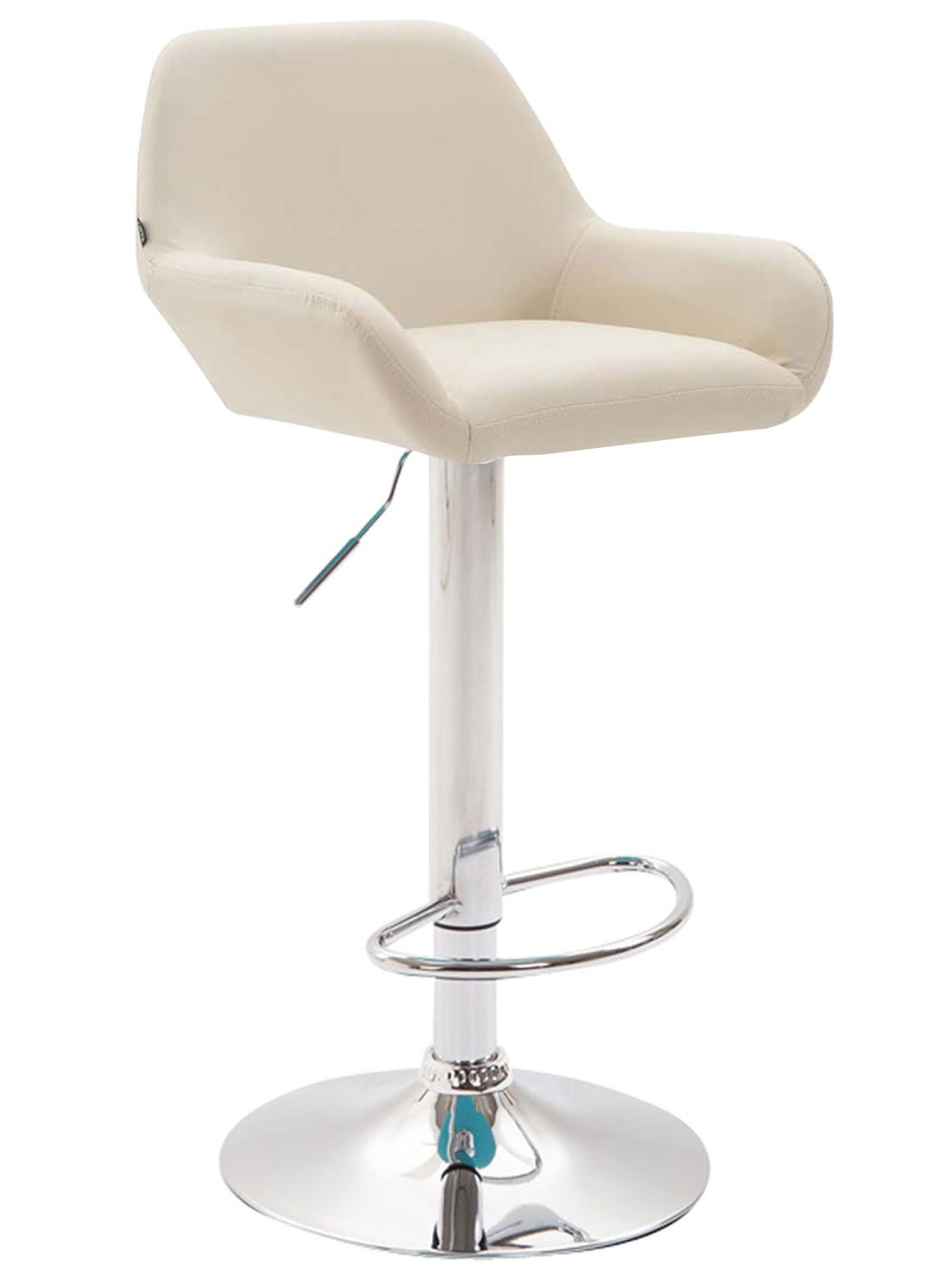Banqueta alta Braga couro sintético cromado, creme