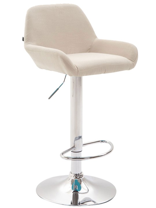 Banqueta alta tecido Braga cromado, creme