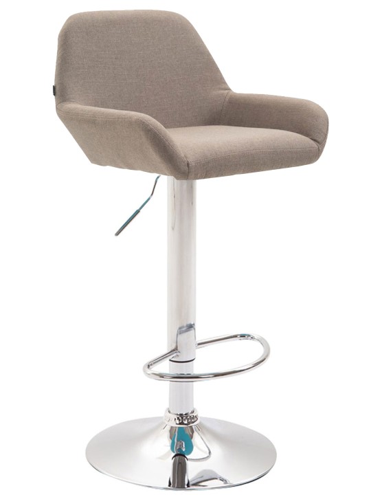 Banqueta alta tecido Braga cromado, taupe Banqueta alta tecido Braga cromado, taupe