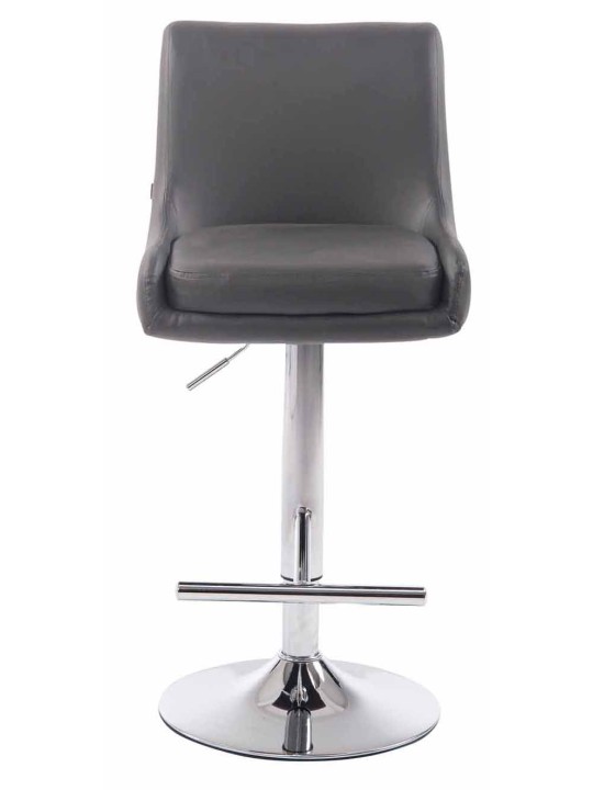 Conjunto de 2 bancos de bar Club Couro sintético cromado, cinza