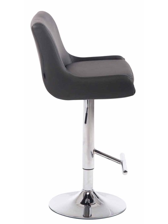 Conjunto de 2 bancos de bar Club Couro sintético cromado, cinza