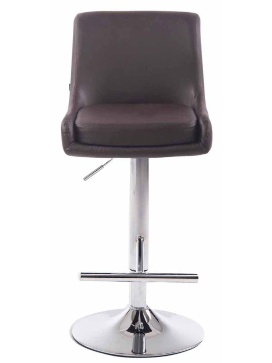 Conjunto de 2 bancos de bar Club Couro sintético cromado, castanho Conjunto de 2 bancos de bar Club Couro sintético cromado, castanho