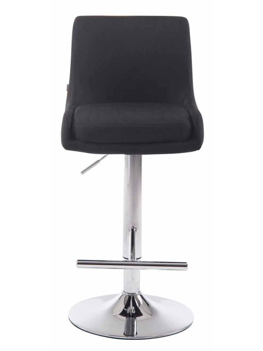 Conjunto de 2 bancos de bar Club em tecido cromado, preto