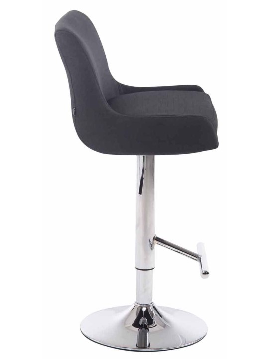 Conjunto de 2 bancos de bar Club em tecido cromado, preto