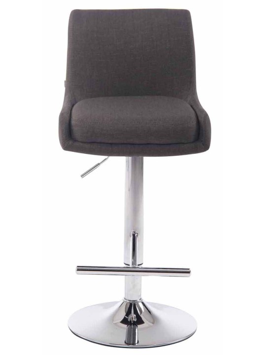 Conjunto de 2 bancos de bar Club em tecido cromado, cinza escuro