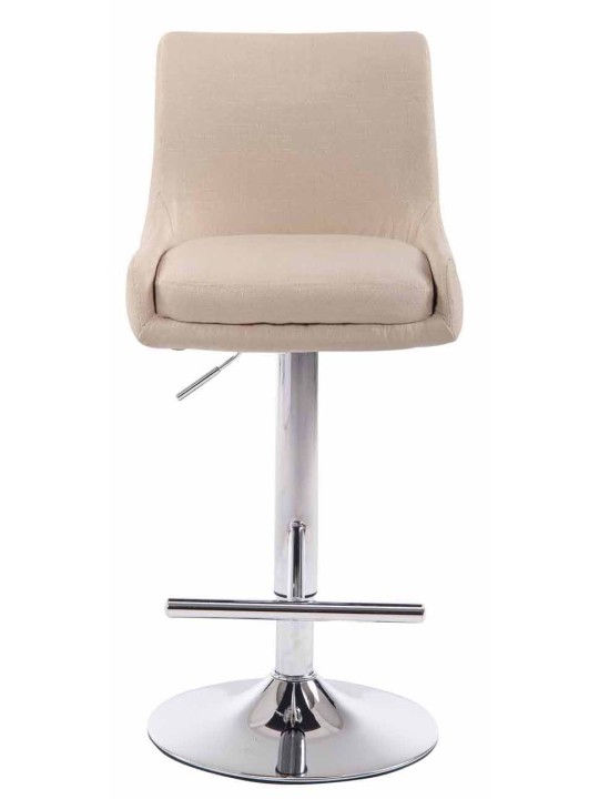 Conjunto de 2 bancos de bar Club em tecido cromado, creme