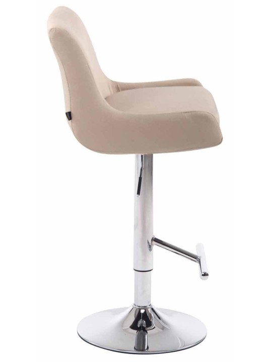 Conjunto de 2 bancos de bar Club em tecido cromado, creme