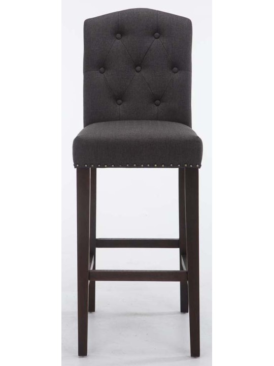 Conjunto de 2 bancos altos em tecido Louise antigo, cinza escuro Conjunto de 2 bancos altos em tecido Louise antigo, cinza escuro