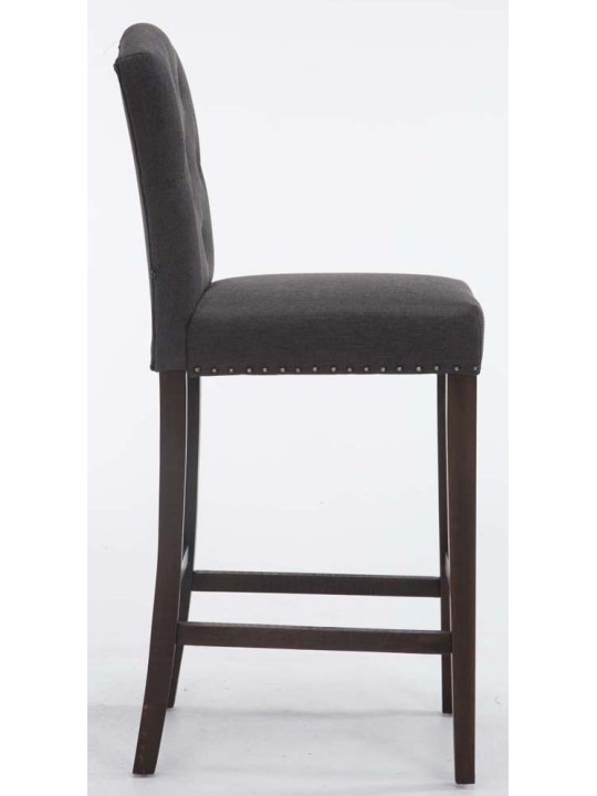 Conjunto de 2 bancos altos em tecido Louise antigo, cinza escuro Conjunto de 2 bancos altos em tecido Louise antigo, cinza escuro