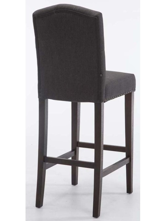 Conjunto de 2 bancos altos em tecido Louise antigo, cinza escuro Conjunto de 2 bancos altos em tecido Louise antigo, cinza escuro