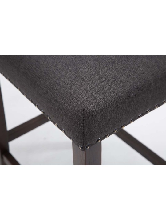 Conjunto de 2 bancos altos em tecido Louise antigo, cinza escuro Conjunto de 2 bancos altos em tecido Louise antigo, cinza escuro