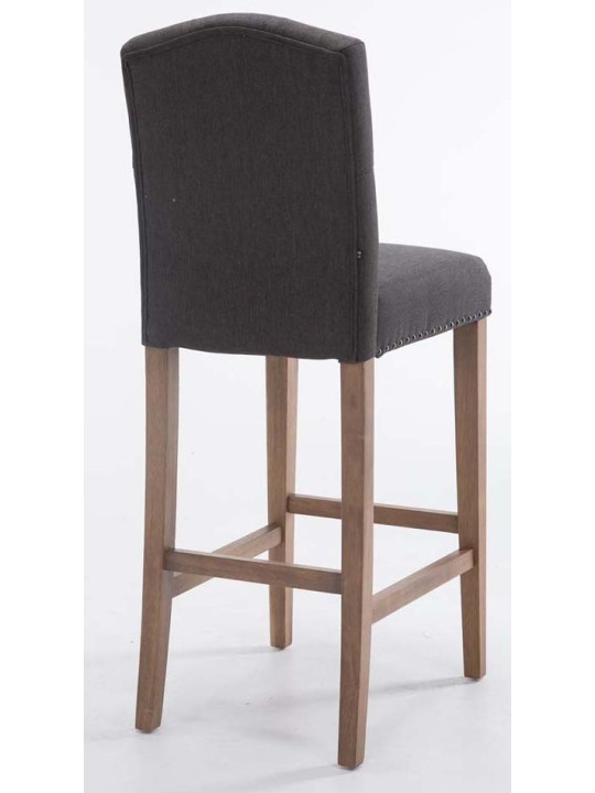 Conjunto de 2 bancos altos em tecido Louise luz antiga, cinza escuro Conjunto de 2 bancos altos em tecido Louise luz antiga, cinza escuro