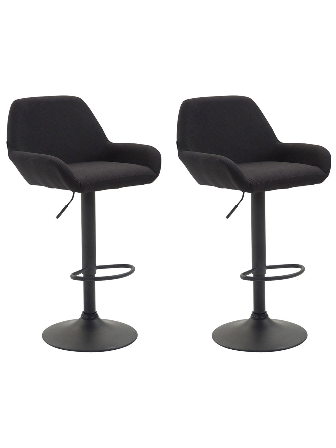 Conjunto de 2 bancos altos tecido Braga, preto