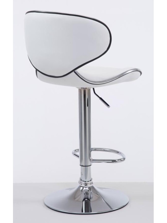 Conjunto de 2 bancos altos Las Vegas V2 em pele sintética cromada, branco Conjunto de 2 bancos altos Las Vegas V2 em pele sintética cromada, branco