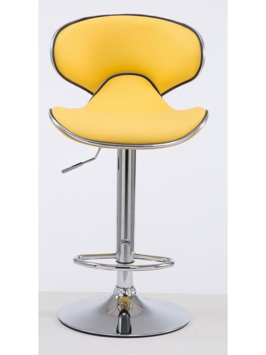 Conjunto de 2 bancos altos Las Vegas V2 em pele sintética cromada, amarelo