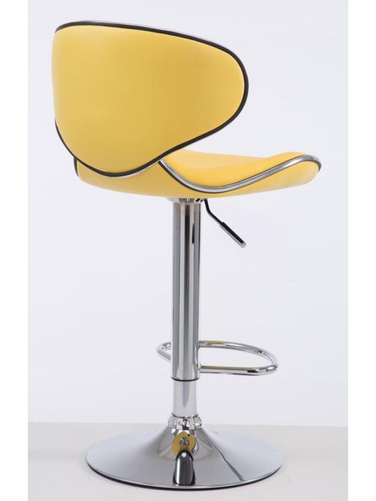 Conjunto de 2 bancos altos Las Vegas V2 em pele sintética cromada, amarelo