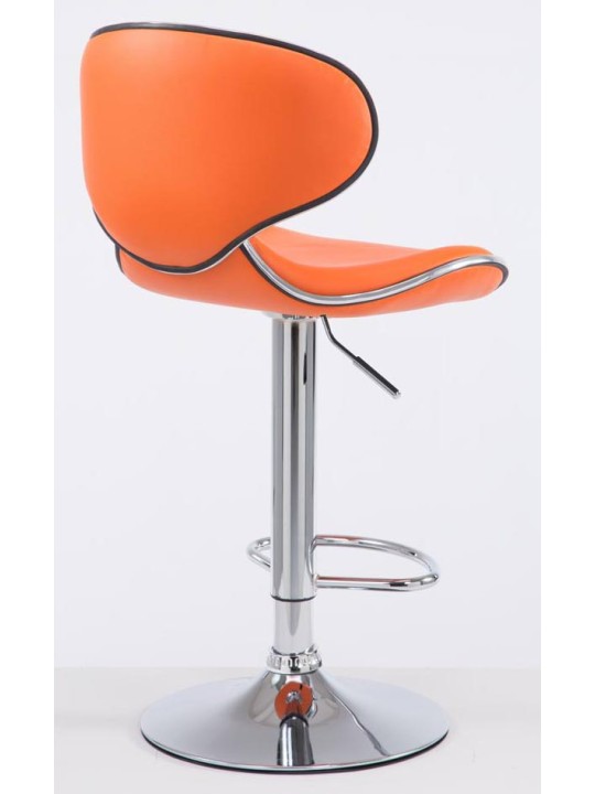 Conjunto de 2 bancos altos Las Vegas V2 em pele sintética cromada, laranja