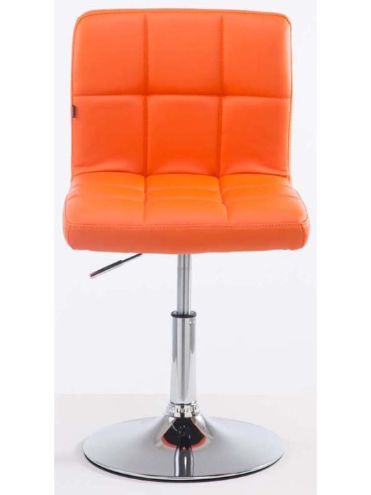 Conjunto de 2 bancos altos Palma V2 imitação de couro, laranja