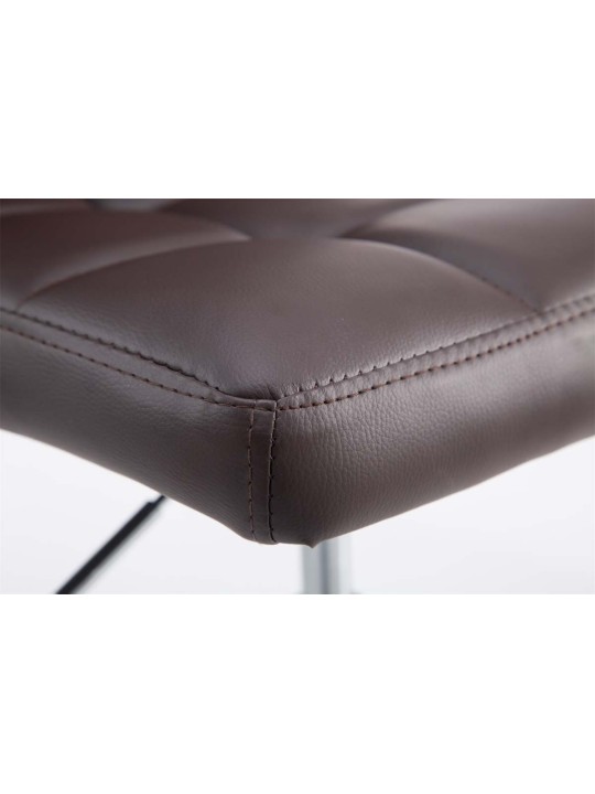 Conjunto de 2 bancos altos Palma V2 imitação de couro, castanho