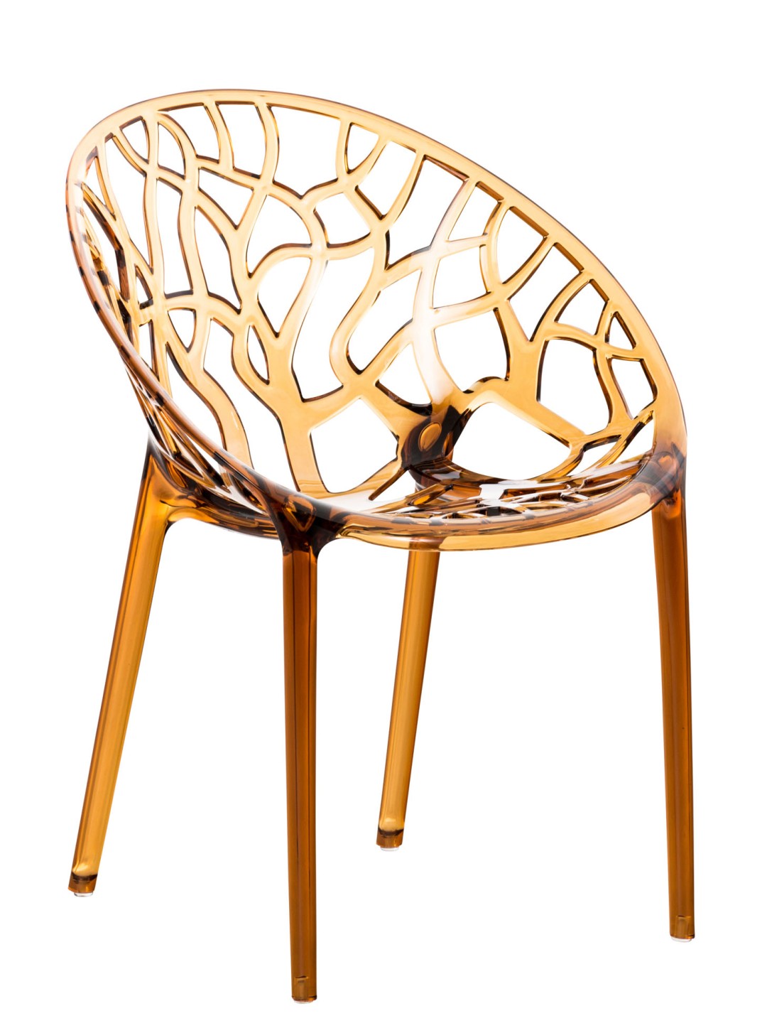 Cadeira empilhável CRISTAL, âmbar