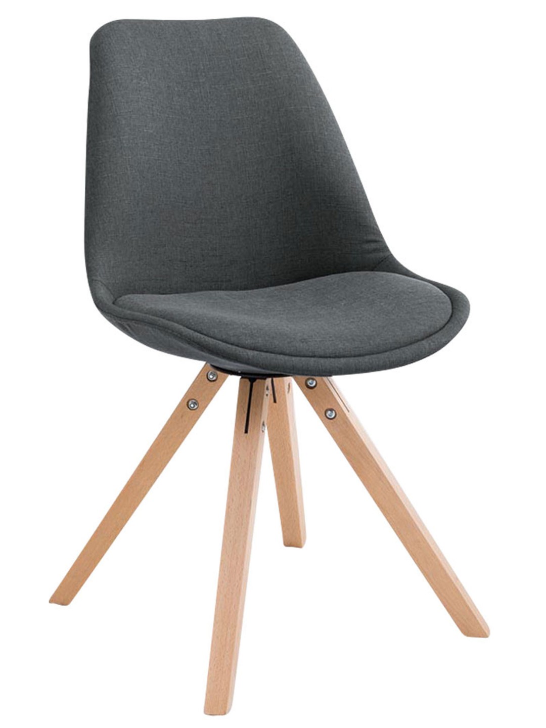 Cadeira para visitantes tecido Toulouse Natura Square, cinza escuro