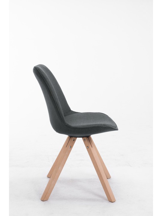 Cadeira para visitantes tecido Toulouse Natura Square, cinza escuro