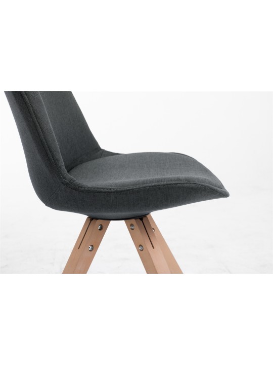 Cadeira para visitantes tecido Toulouse Natura Square, cinza escuro