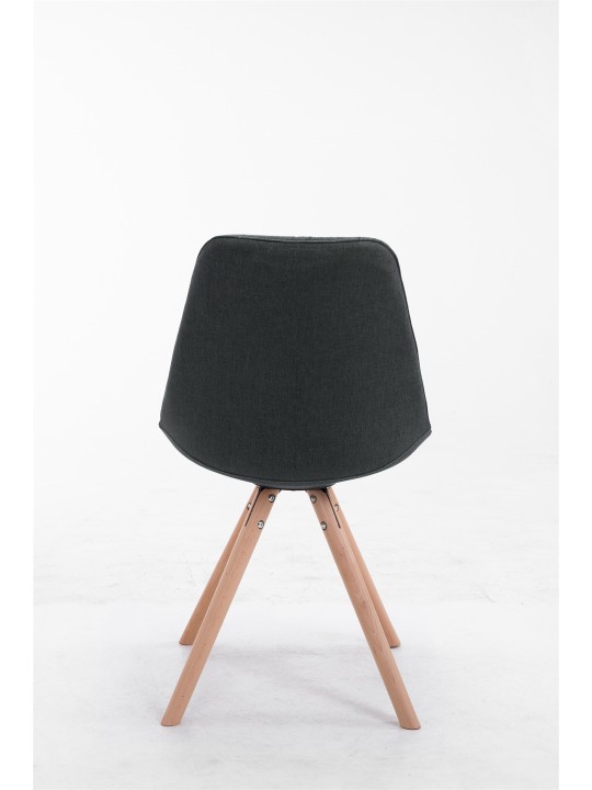 Cadeira para visitantes tecido Toulouse Natura redonda, cinza escuro