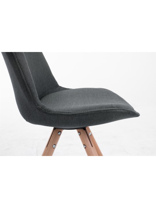 Cadeira para visitantes tecido Toulouse Natura redonda, cinza escuro