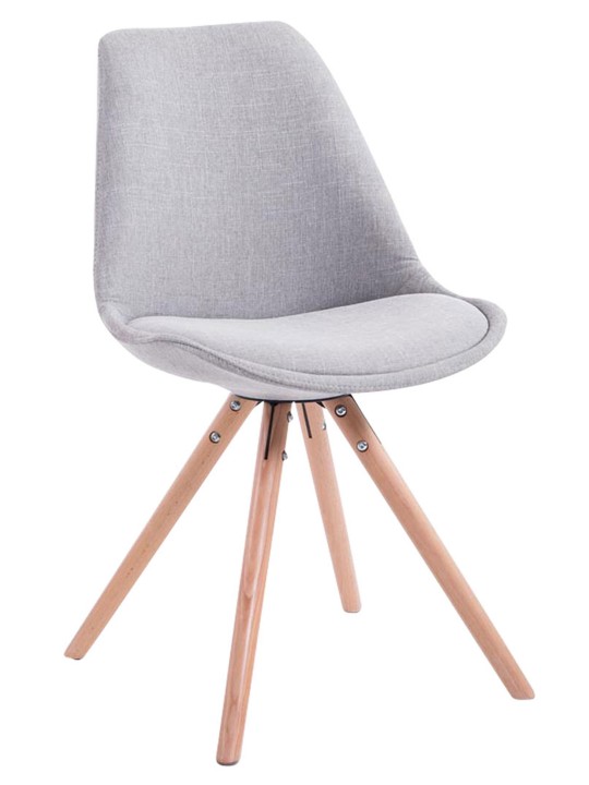 Cadeira para visitantes tecido Toulouse Natura redonda, cinza