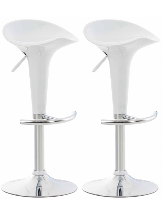 Conjunto de 2 bancos altos Saddle, branco