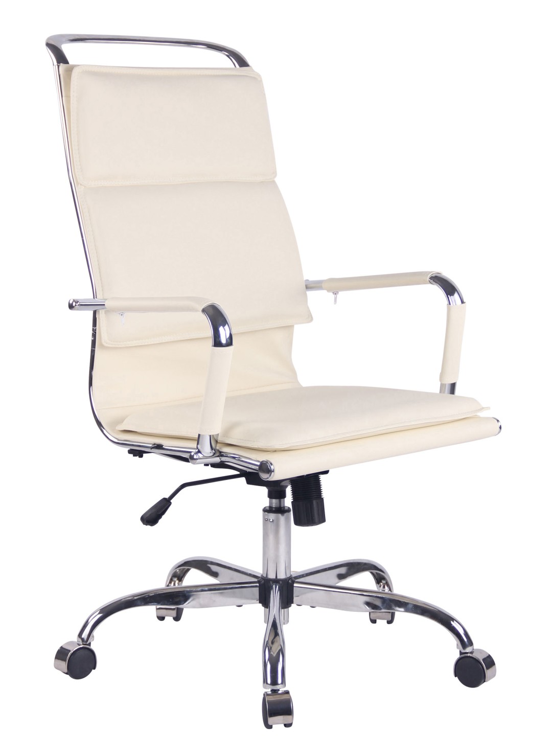 Cadeira de escritório de couro sintético Bedford, creme