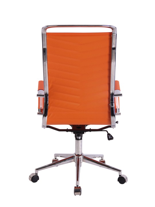 Cadeira de escritório Batley de couro sintético, laranja