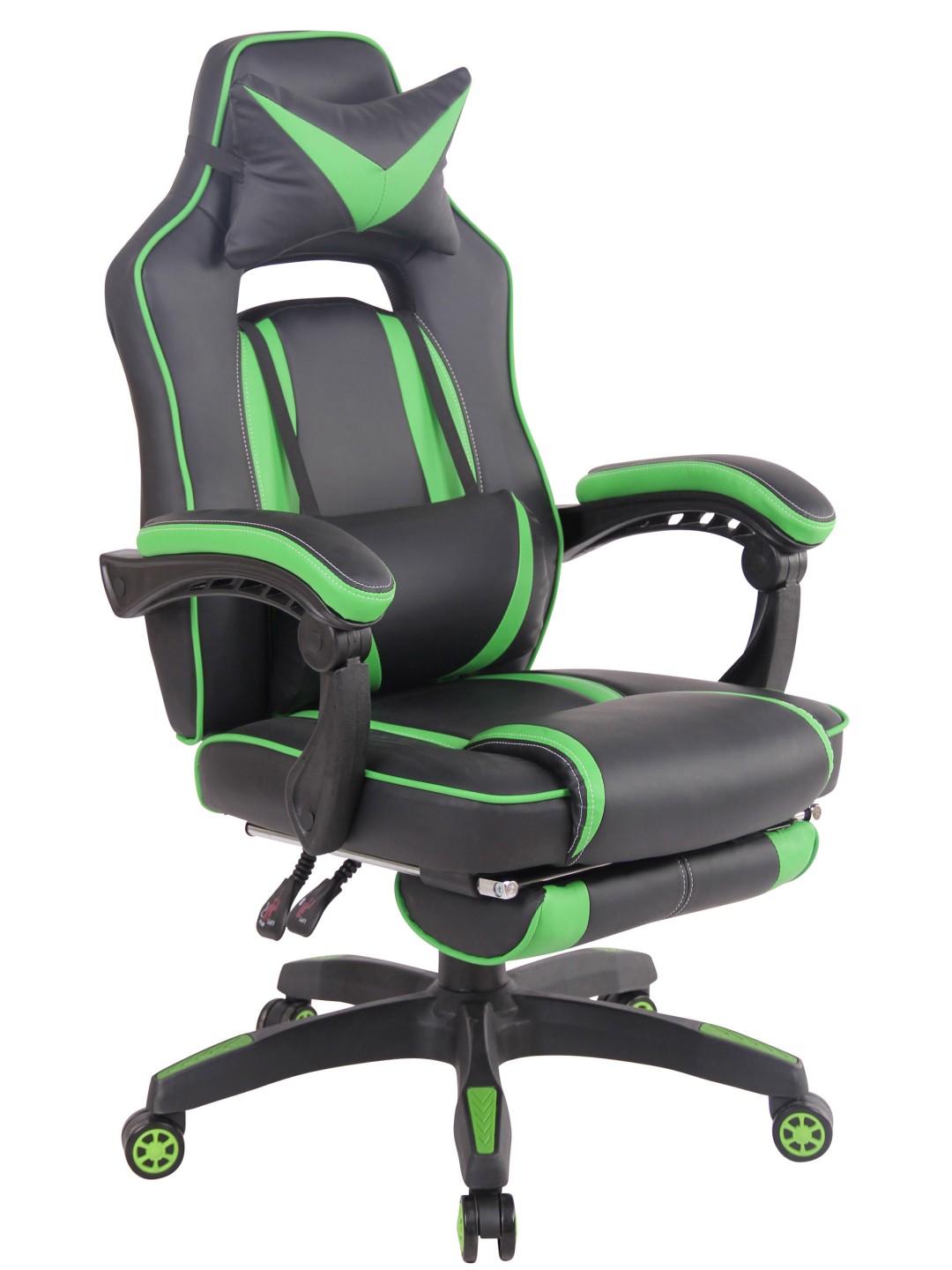 Cadeira de escritório aquecida, preto/verde