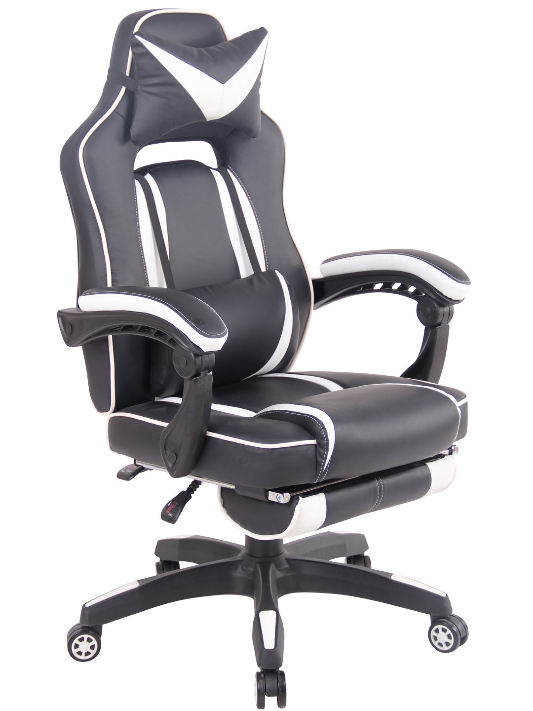 Cadeira de escritório aquecida, preto/branco